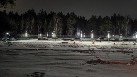 Silent Winter Night in the Park wallpaper