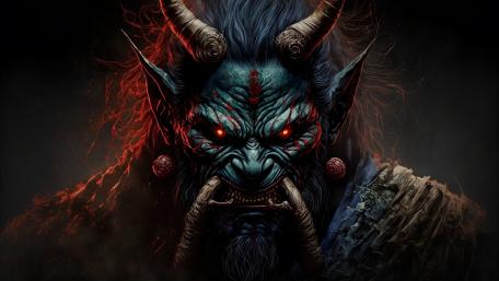 Eerie Oni Demon Glare wallpaper