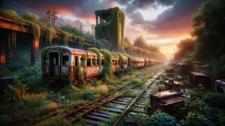 abandoned railyard wallpaper