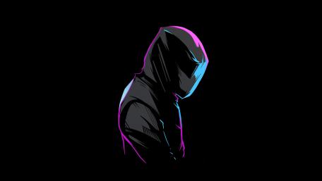 Mysterious Biker in Neon Outlines wallpaper