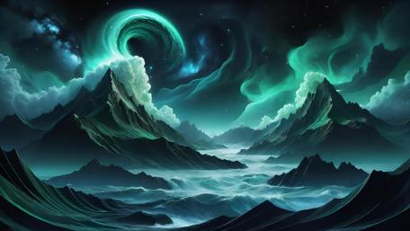 Mystical Vortex Above Mountain Peaks wallpaper