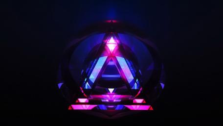 Neon Triangles in Darkness wallpaper