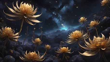 Enchanted Midnight Bloom wallpaper