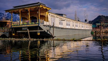 Serene Houseboat on Srinagar Waters wallpaper