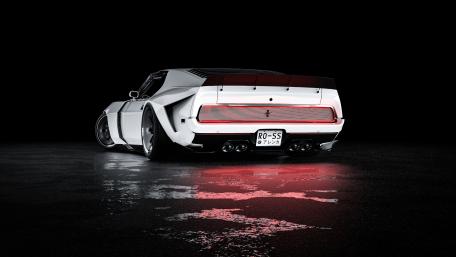 Muscular Mustang Mach 1 in the Spotlight wallpaper