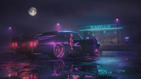Neon Rain and Cyberpunk Dreams wallpaper