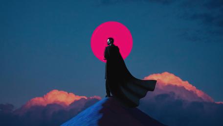 Mystic Eclipse and the Enigmatic Wanderer wallpaper