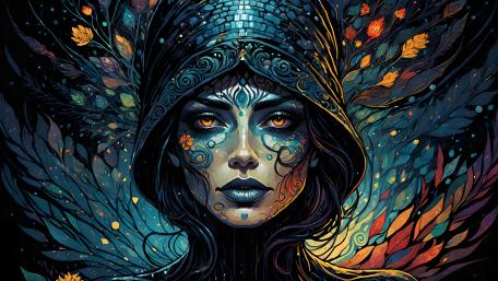 Mystical Guardian of the Night Forest wallpaper
