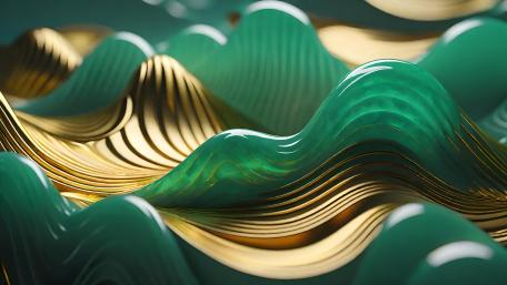 Turquoise Waves of Imagination wallpaper