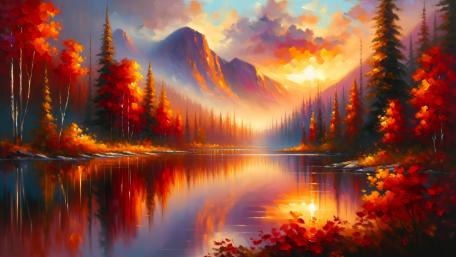 Serene lake wallpaper