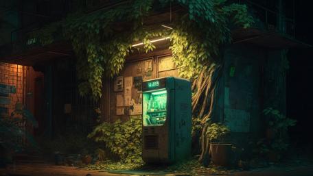 Forgotten Refreshments in Nature's Embrace wallpaper