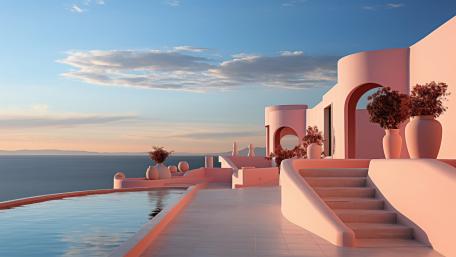 Blush Horizon Modern Abode wallpaper