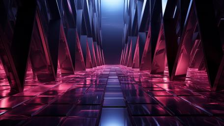 Neon Geometric Elegance in Pink wallpaper