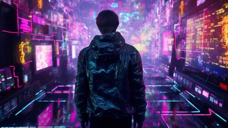Portal to a Neon Cyberfuture wallpaper