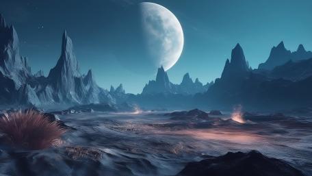 Mystic Peaks of an Alien Realm wallpaper