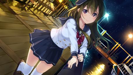 Twilight Charm of an Anime Schoolgirl wallpaper