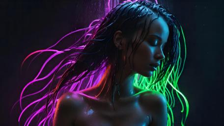 Neon Enchantment in the Shadows wallpaper