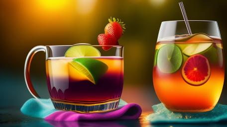 Refreshing Tea and Cocktail Duo wallpaper