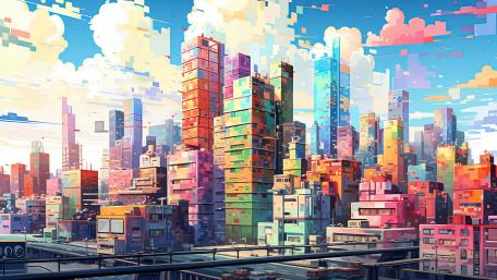 Vibrant Metropolis of Tomorrow wallpaper