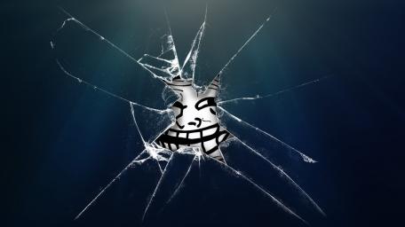 Trollface Breaks Through Your Screen wallpaper