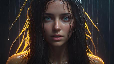 Mystical Rain-Soaked Vision wallpaper