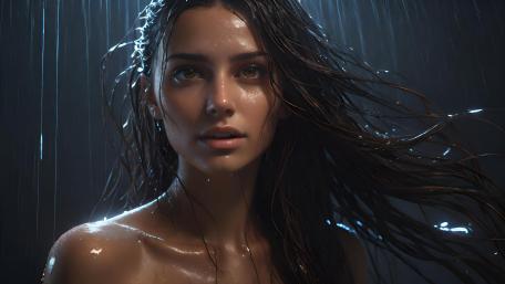 Riveting Rain-Soaked Beauty wallpaper