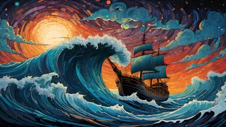 Mystical Voyage at Sundown wallpaper