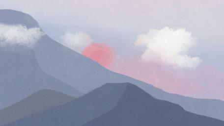 Cloudy sky above the mountain. wallpaper
