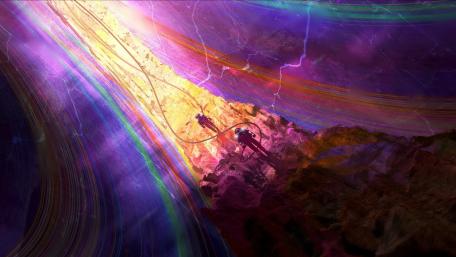 Astronaut's Surreal Cosmic Adventure wallpaper