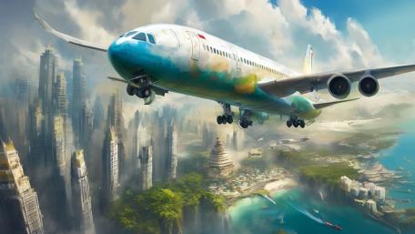 Soaring Above the Future Metropolis wallpaper