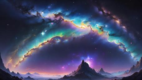 Cosmic Serpent in the Starlit Sky wallpaper