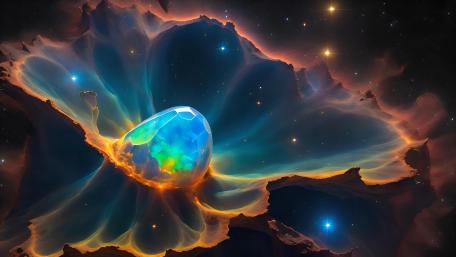 Celestial Bloom in Cosmic Brilliance wallpaper