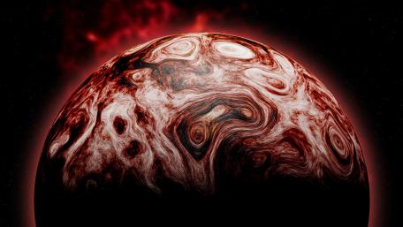 Majestic Gas Giant in Cosmic Serenity wallpaper