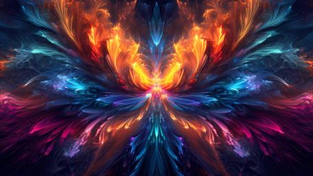 Vivid Fractal Energy Explosion wallpaper