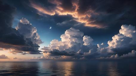 Serene Ocean Nightscape wallpaper