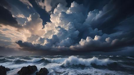 Tempestuous Ocean Horizon wallpaper