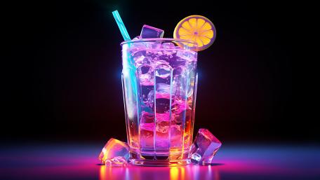 Neon Glow Purple Cocktail Delight wallpaper