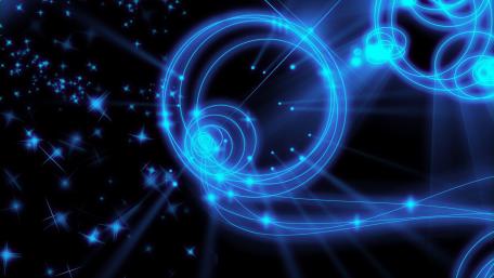 Neon Blue Whirls in a Futuristic Dance wallpaper