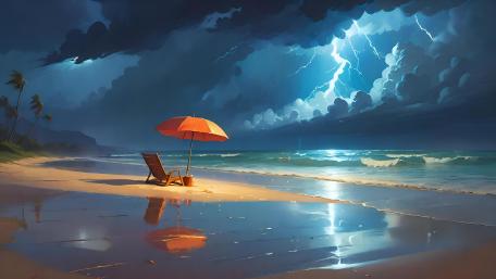 Electric Tranquility at Seaside wallpaper