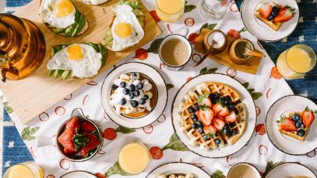 Festive Easter Brunch Spread wallpaper