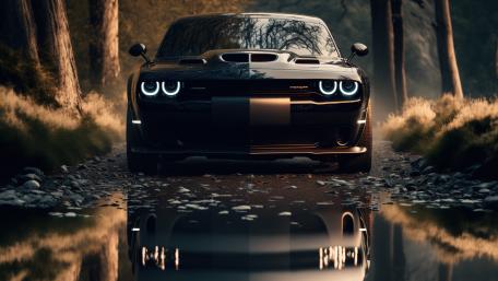 Dodge Challenger SRT Hellcat Emerges from Shadows wallpaper