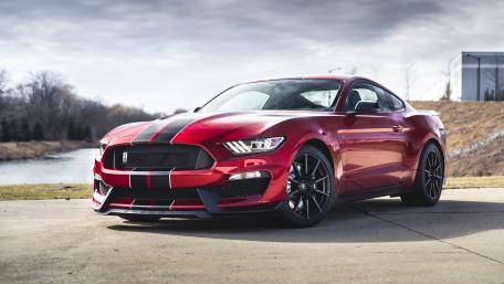 Red Ford Mustang Shelby GT500 Power Stance wallpaper