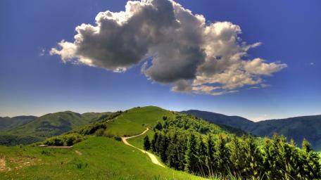 Verdant Hills Under a Vast Sky wallpaper