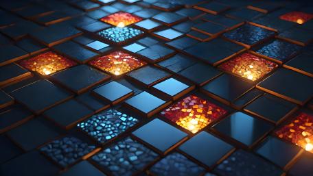 Golden Mosaic Cube Illusion wallpaper
