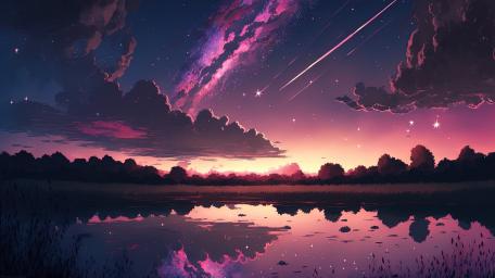 Twilight Serenity by the Lakeside wallpaper