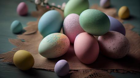 Easter Eggs in Soft Pastel Hues wallpaper