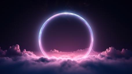 Neon Circle in Cloudscape Fantasy wallpaper