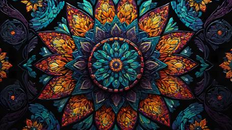 AI-Rendered Kaleidoscopic Mandala wallpaper