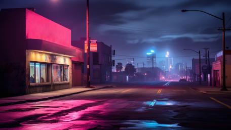 Neon Nocturne Urban Dreamscape wallpaper