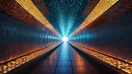 Illuminated Passage to Infinity wallpaper